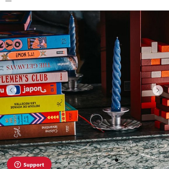 NWT Merci Paris set/2 aluminum silver scalloped taper candle holder - Picture 4 of 10